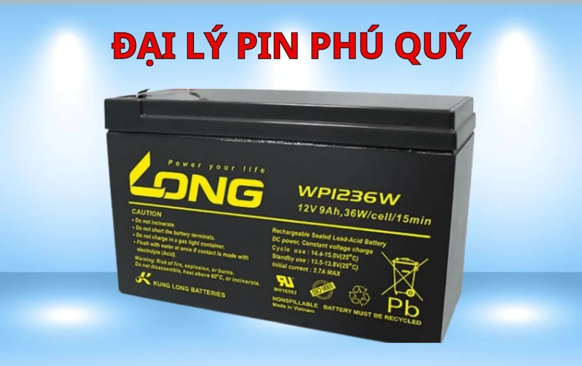 Ắc quy 12V Long 9Ah (WP7.2-1236W) giá tốt chính hãng - Pin Phú Quý
