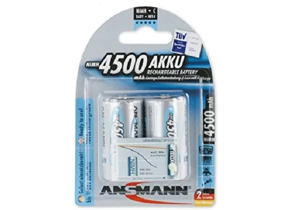 ANSMANN Pin sạc cao cấp NiMH C-4500mAh Baby C / HR14 BL2 – 5035351 - Pin Phú Quý