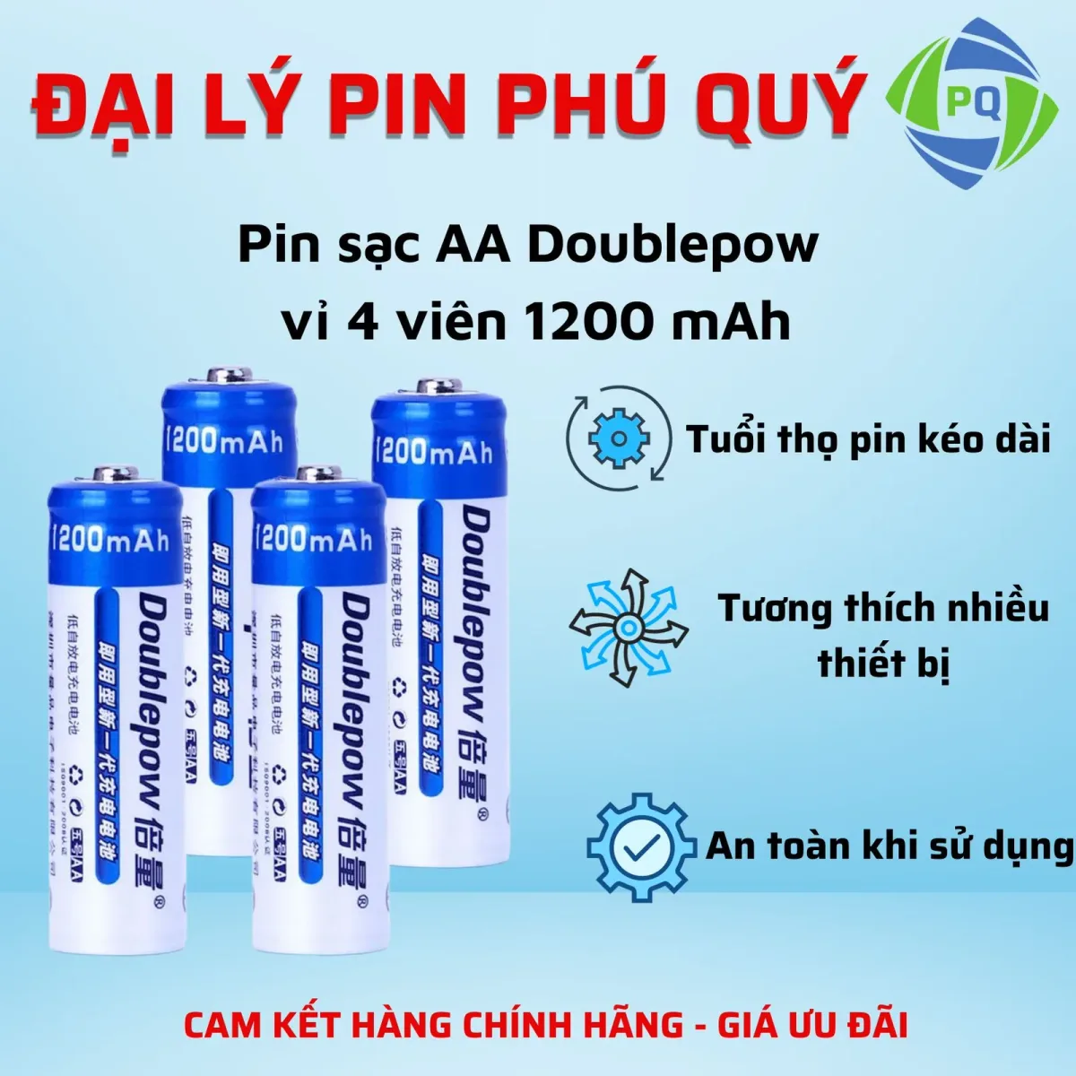 Pin sạc AA 1200mAh Doublepow