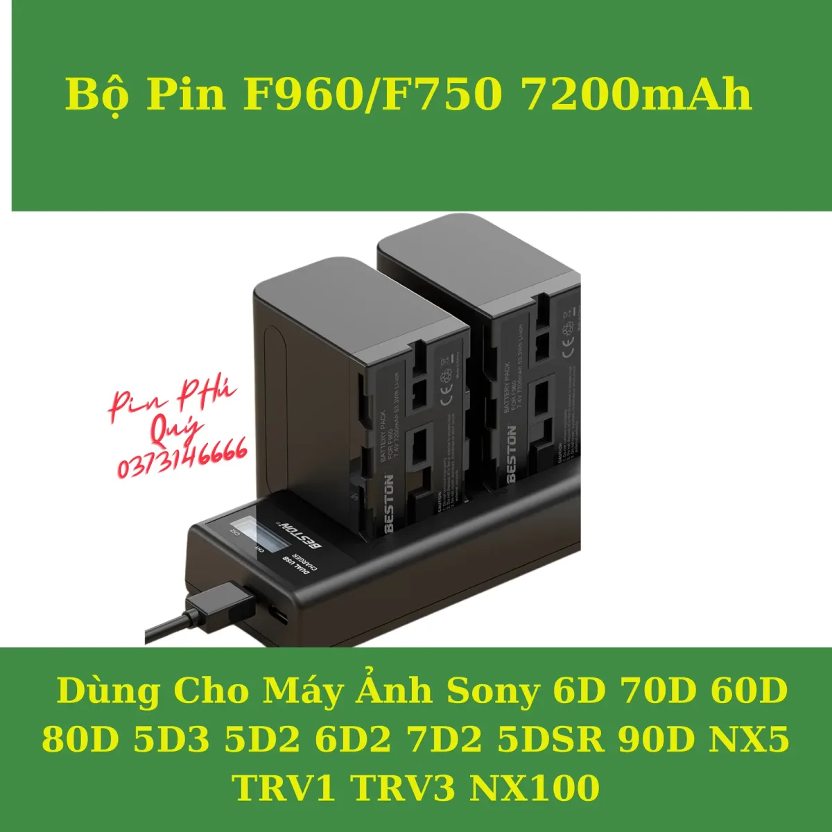 Bộ Pin F960/F750 7200mAh - Pin Phú Quý
