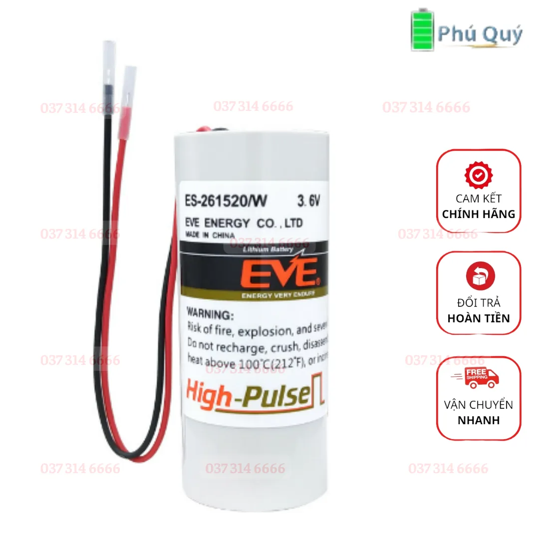 Bộ pin lithium Yiwei ES-261520/W 3.6V thích hợp cho lưu lượng kế đồng hồ nước thông minh ER26500+SPC1520 - Pin Phú Quý