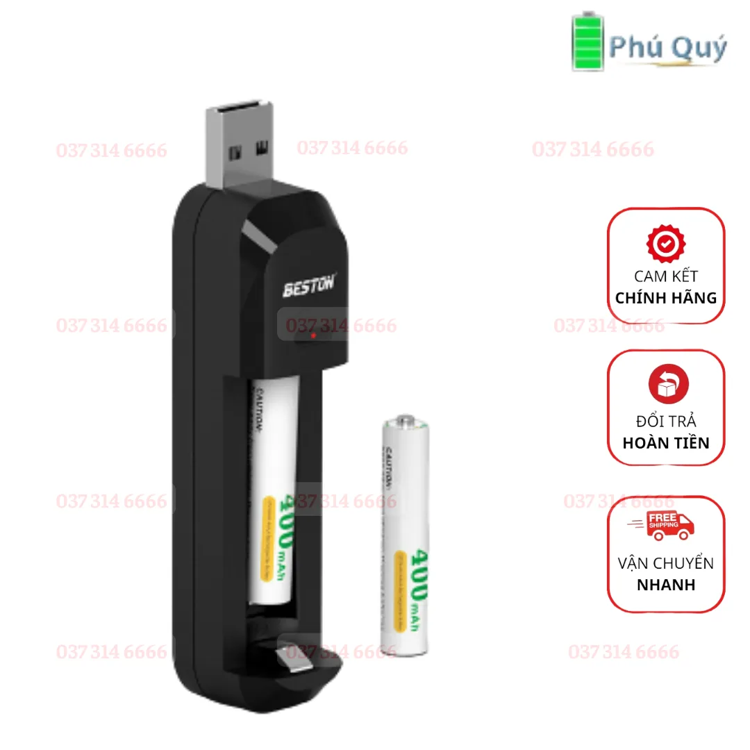 Bộ sạc beston C8018B +pin sạc beston AAAA niken-hydro - Pin Phú Quý