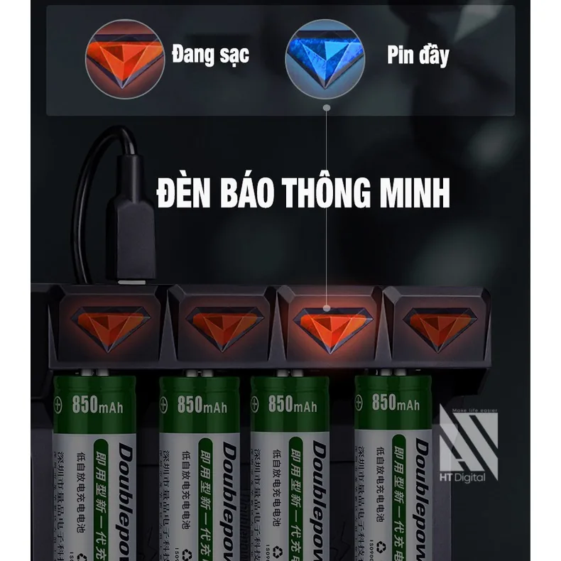 Bộ sạc đa năng DP UK41 Doublepow có 4 khe
