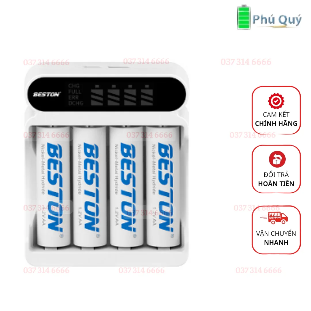 Bộ sạc nhanh Beston màn hình thông minh C9023L - Pin Phú Quý