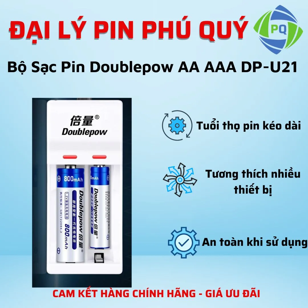 Bộ Sạc Pin AA AAA DP-U21 + 2 Pin AA 1200mAh