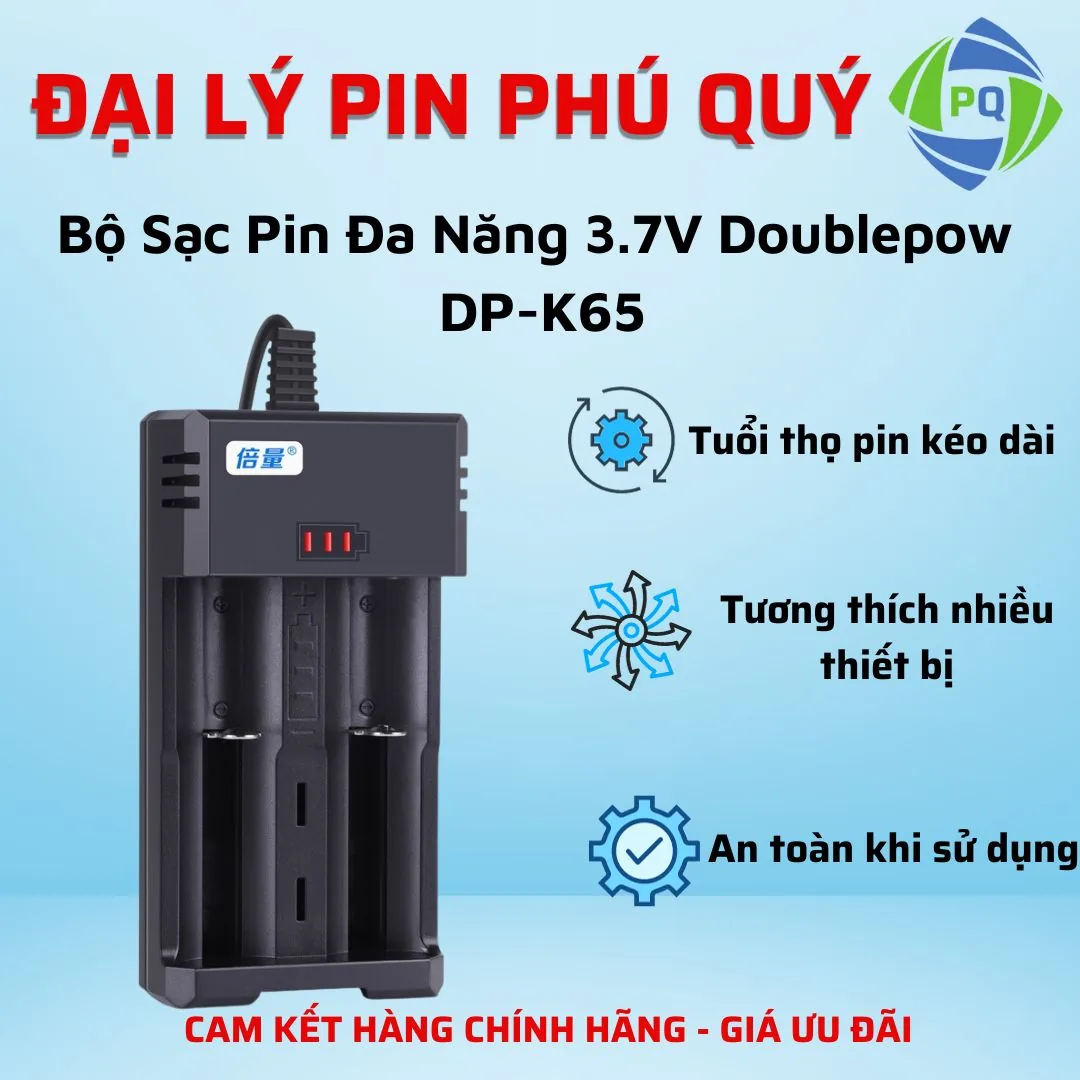 Bộ Sạc Pin Đa Năng 3.7V Doublepow DP-K65 gốc