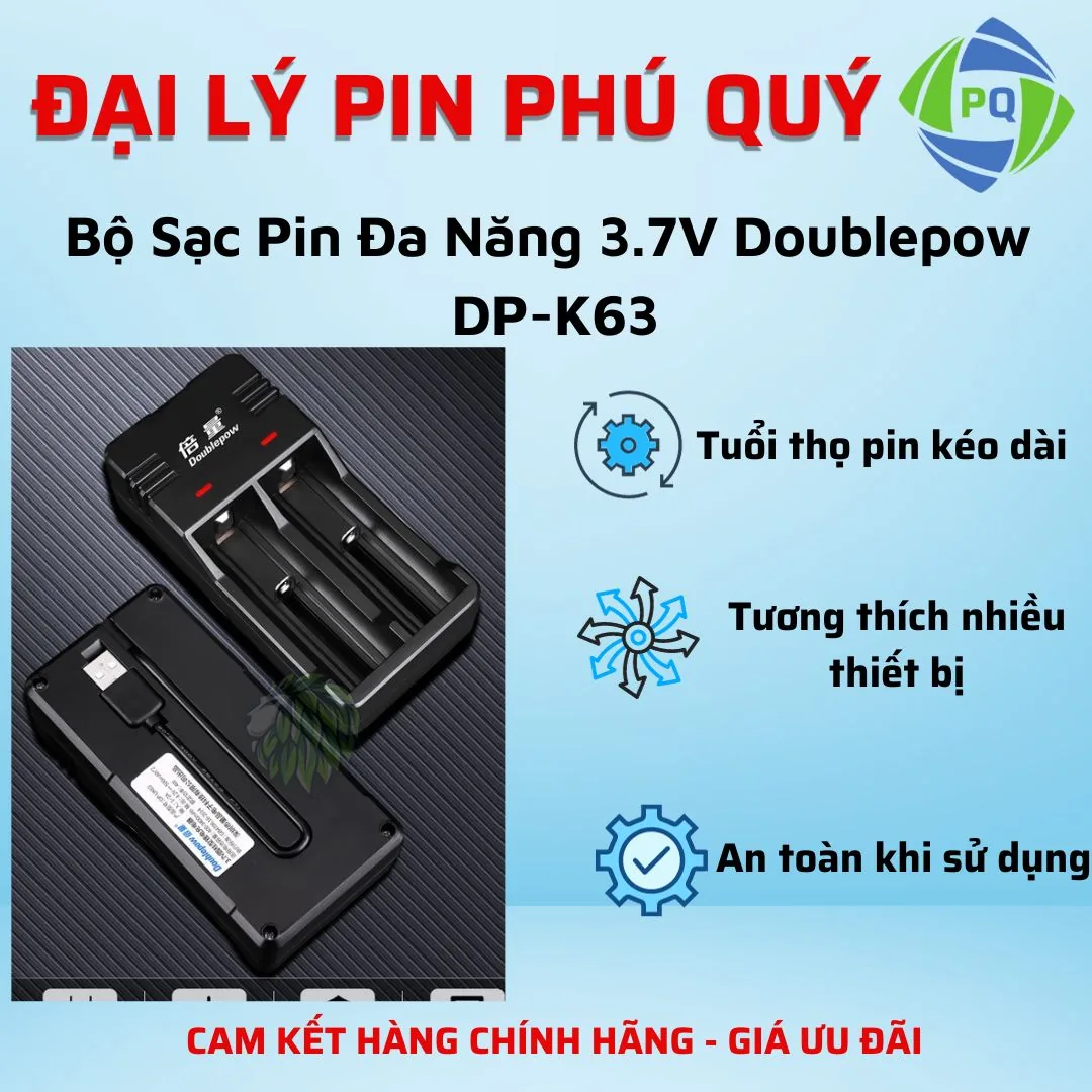 Bộ sạc pin Doublepow DP-UK63 gốc