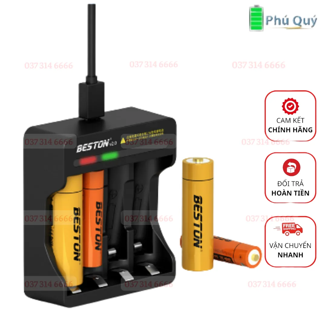 Bộ sạc/ pin sạc beston AA/AAA - Pin Phú Quý