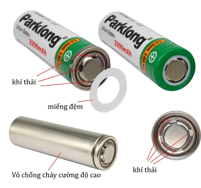 chi tiết pin 18650 parklong 3400mah