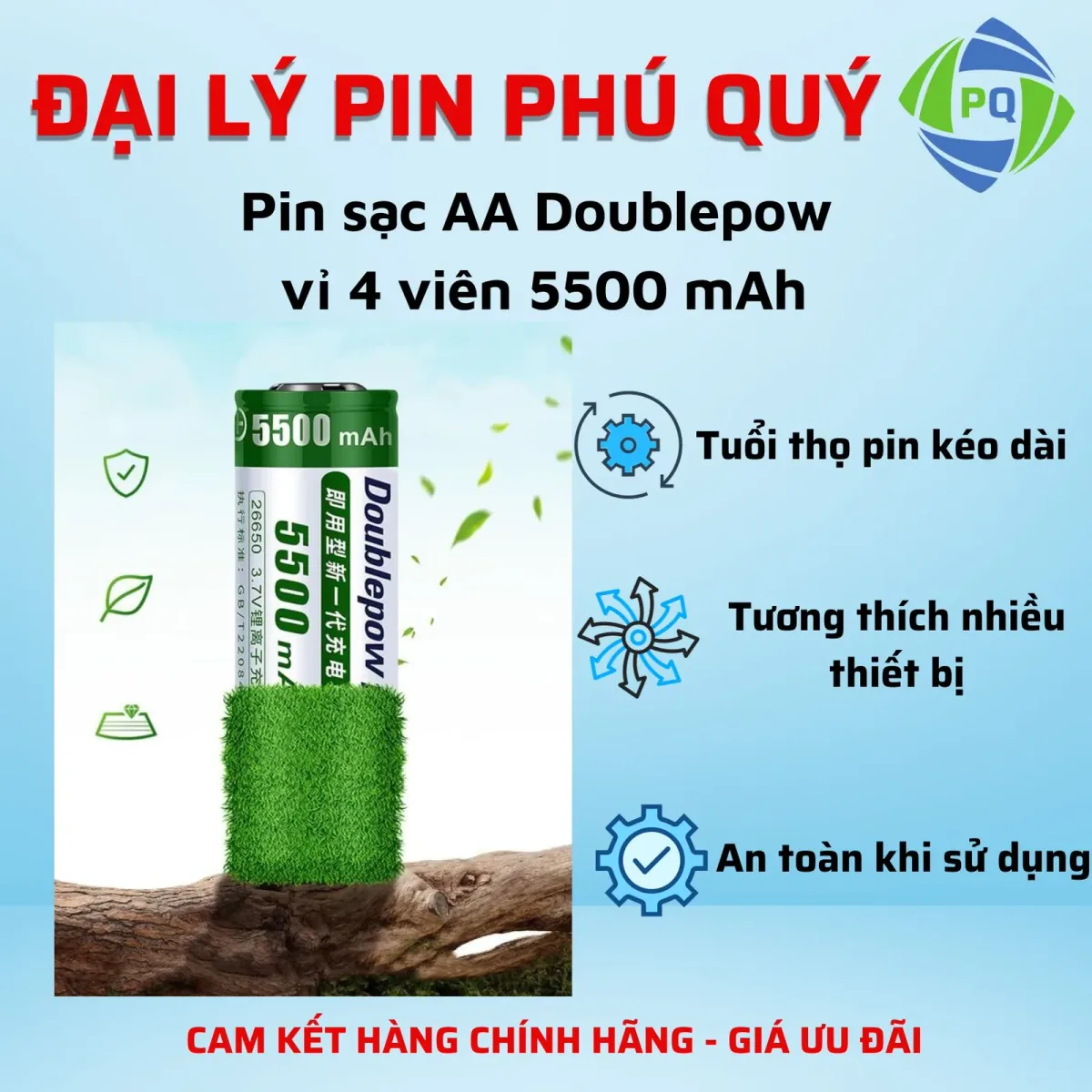 Pin sạc AA 5500mAh Doublepow
