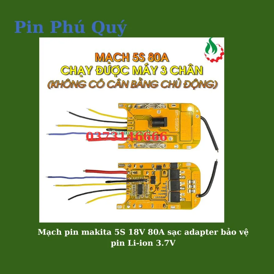 Mạch pin makita 5S 18V 80A sạc adapter bảo vệ pin Li-ion 3.7V