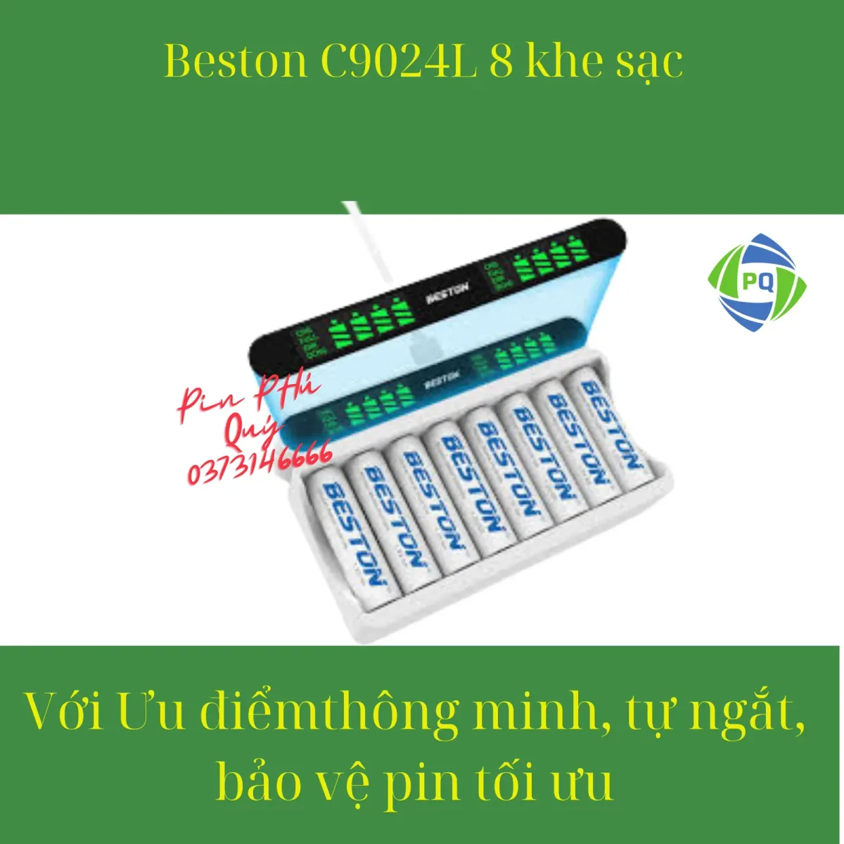 Máy Sạc Beston C9024L, Bộ sạc pin Ni-MH 1.2V thông minh, tự ngắt, bảo vệ pin tối ưu - Pin Phú Quý