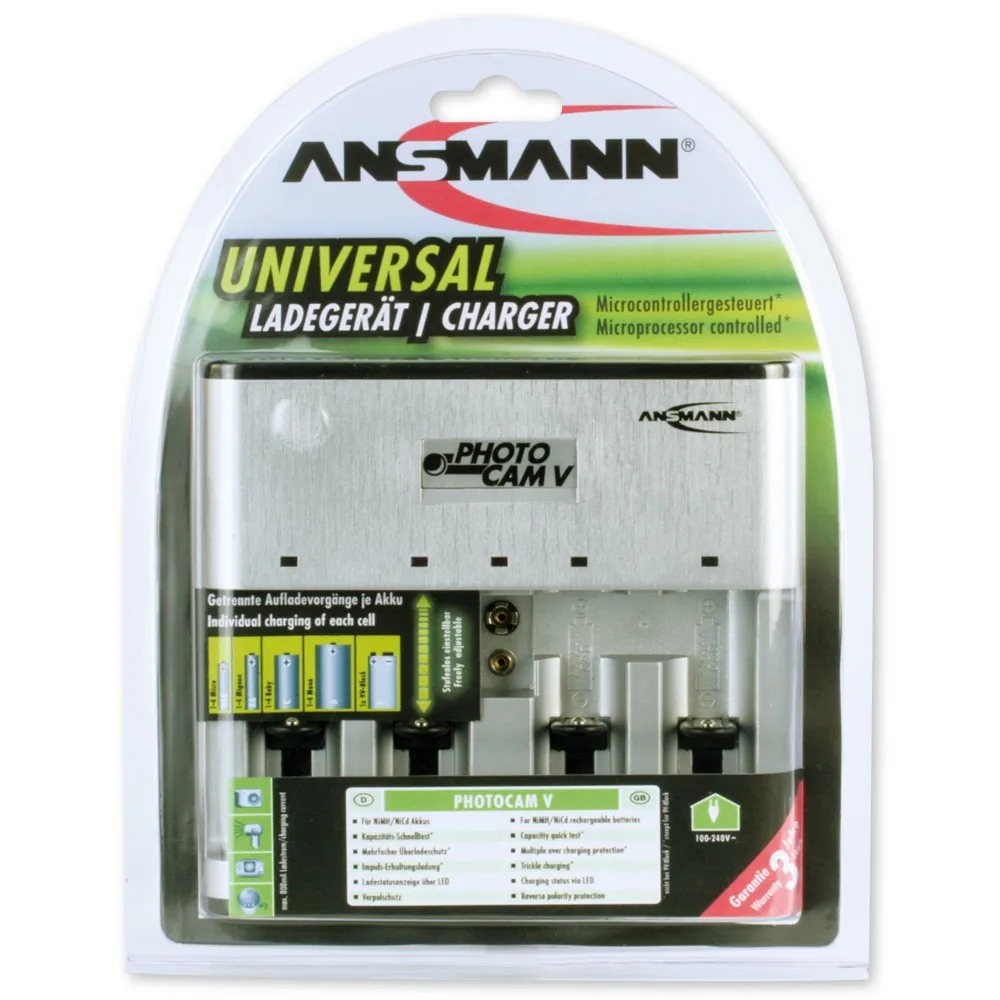Máy Sạc Pin ANSMANN Photocam V / Máy Sạc Pin C, D, 9V, AA, AAA - Pin Phú Quý