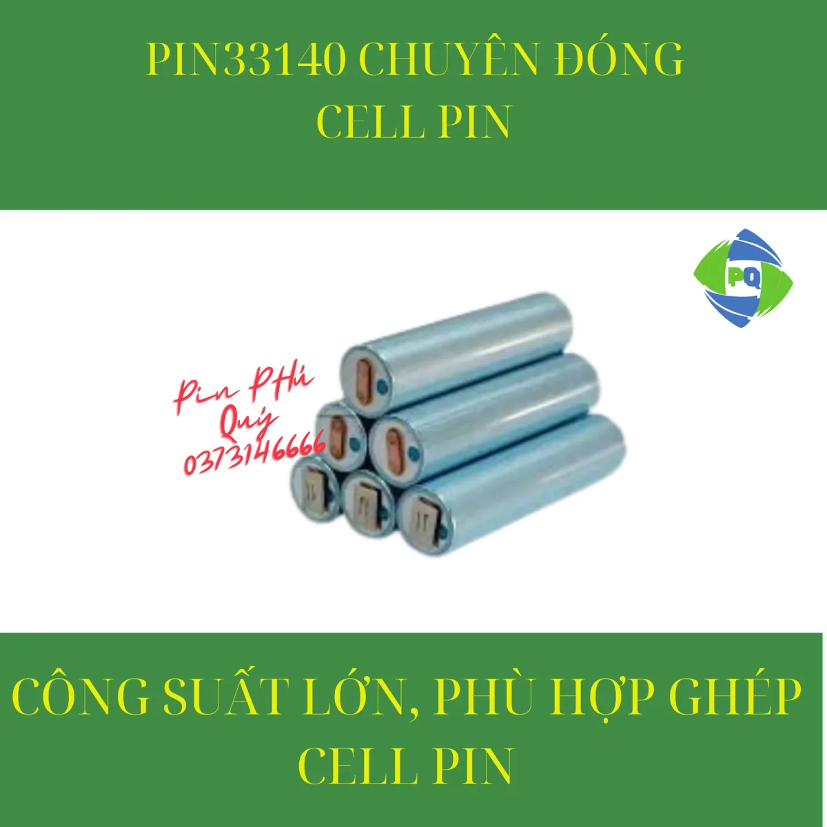 Pin sắt 33140 3.2vont, pin lithium sắt phosphate hình trụ 15AH 15.5Ah - Pin Phú Quý