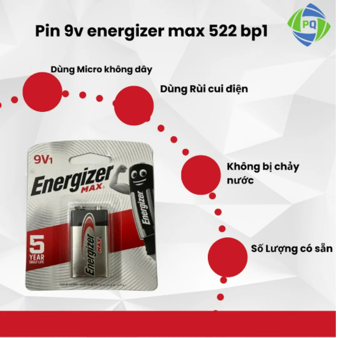 Pin 9V Energizer vỉ 1 viên - Pin Phú Quý
