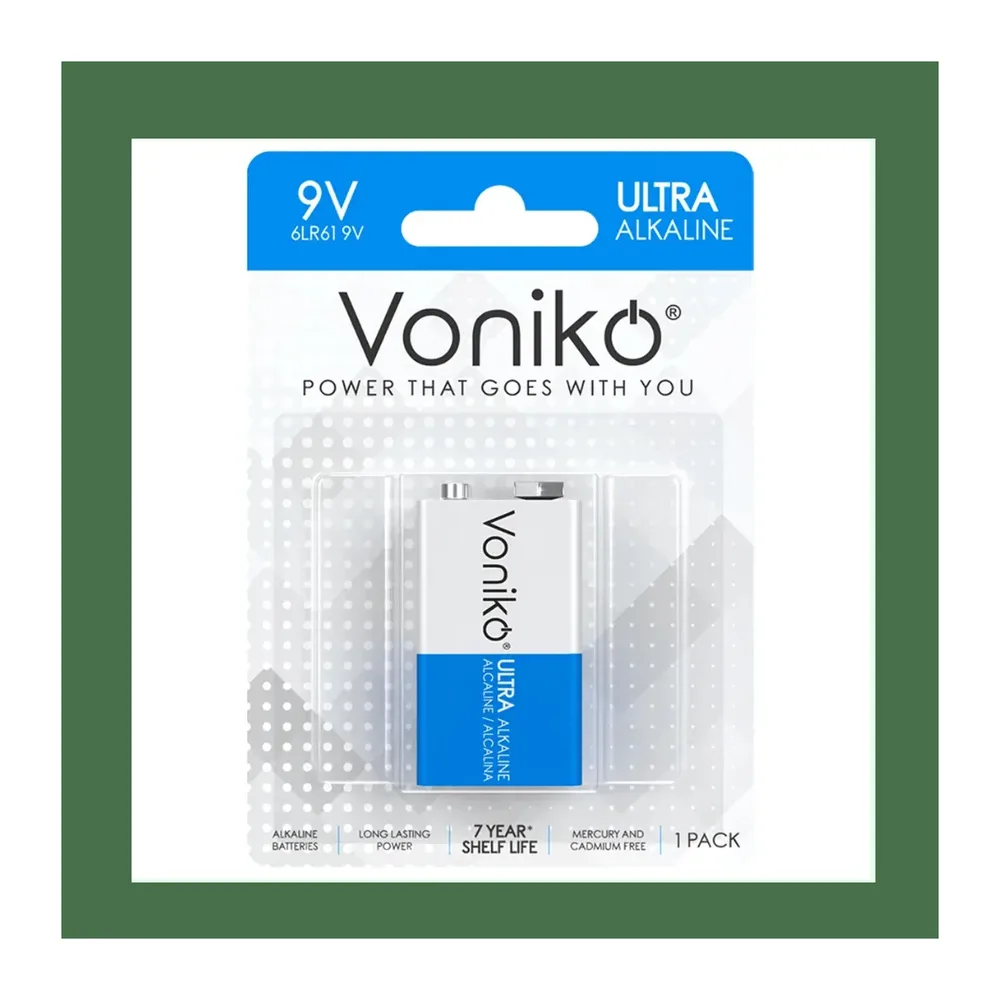 PIN 9V VONIKO USA ALKALINE 6LR61T VỈ 1 VIÊN