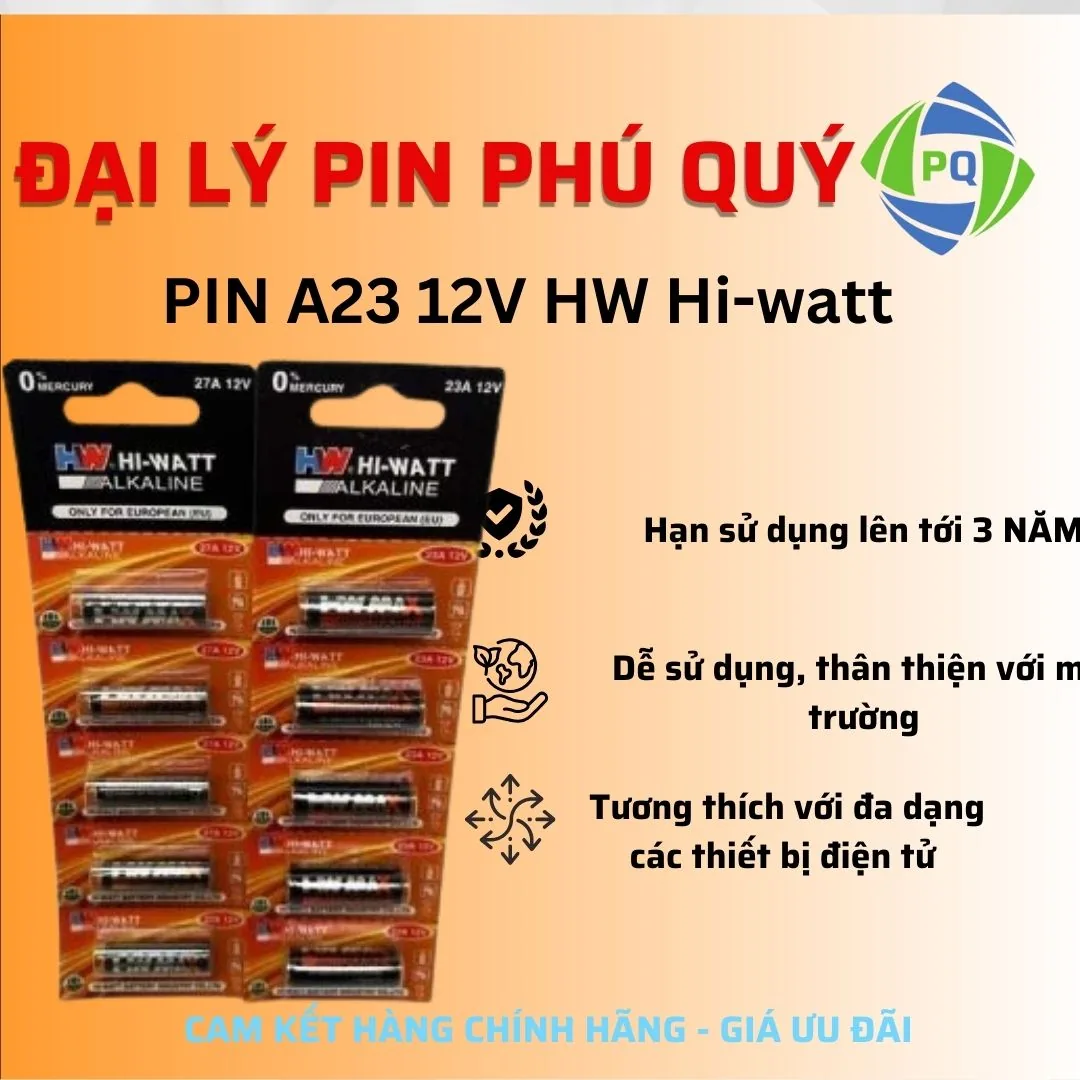 Pin A23 12V Hi-Watt – Pin Cửa Cuốn Hàng Chính Hãng - Pin Phú Quý