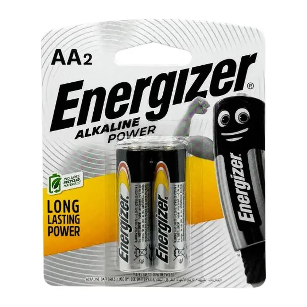 Pin AA Energizer alkaline power e91 bp2 vỉ 2 viên Chính hãng