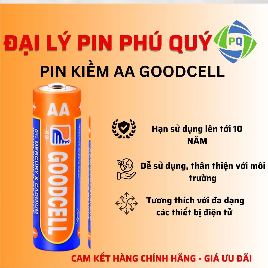 Pin AA Goodcell Lr6 Vỉ 2 viên (Pin tiểu) - Pin Phú Quý