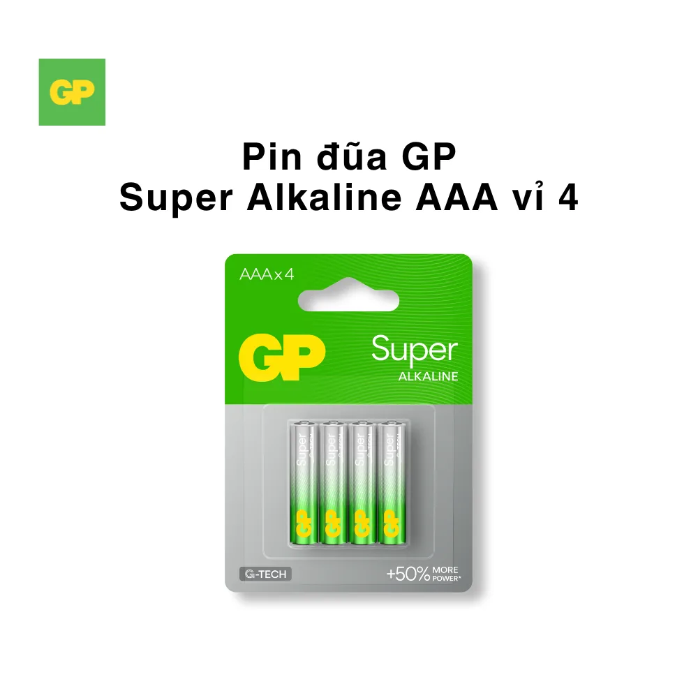 Pin AAA Alkaline GP 24A-2U4 vỉ 4 viên 1,5v - Pin Phú Quý