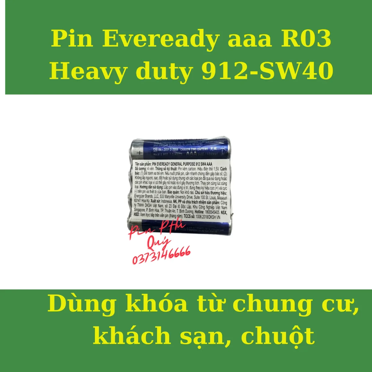 Pin AAA Eveready 912 SW4-40 - Pin Phú Quý