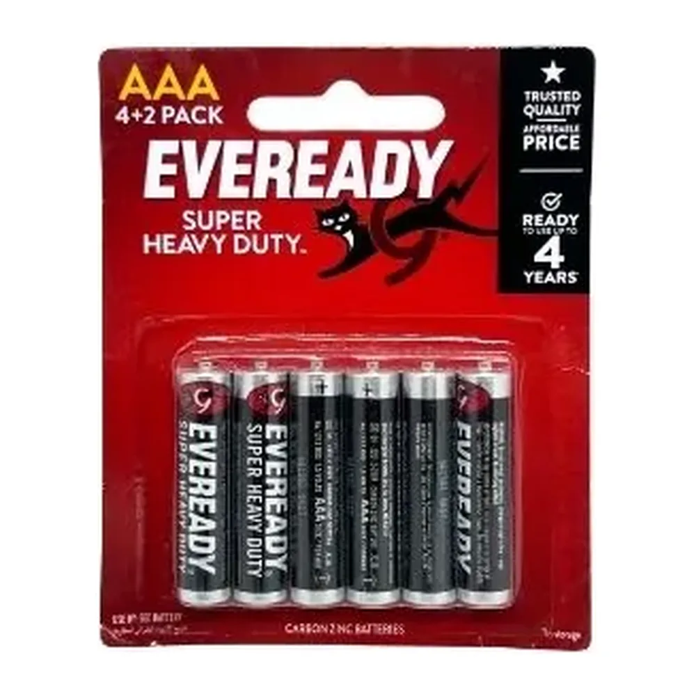 PIN AAA EVEREADY SUPER H.DUTY 1212 BP4+2 Vỉ 6 Viên