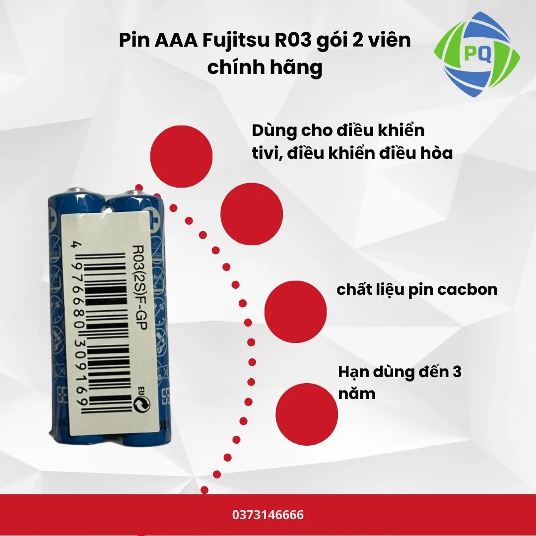 Pin AAA Fujitsu R03 gói 2 viên chính hãng 2