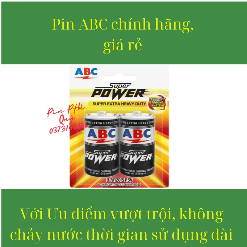 Pin ABC D Alkaline LR20 (Pin đại) chính hãng - Pin Phú Quý