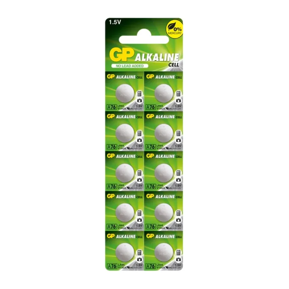 Pin Alkaline-cúc áo LR44 GPA76F-2C10 1,5V Vỉ 10 Viên