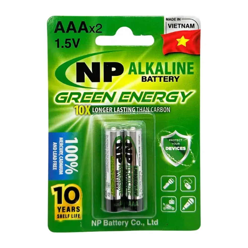 Pin Alkaline NP AAA – LR03 (EG)/2B vỉ 2 viên