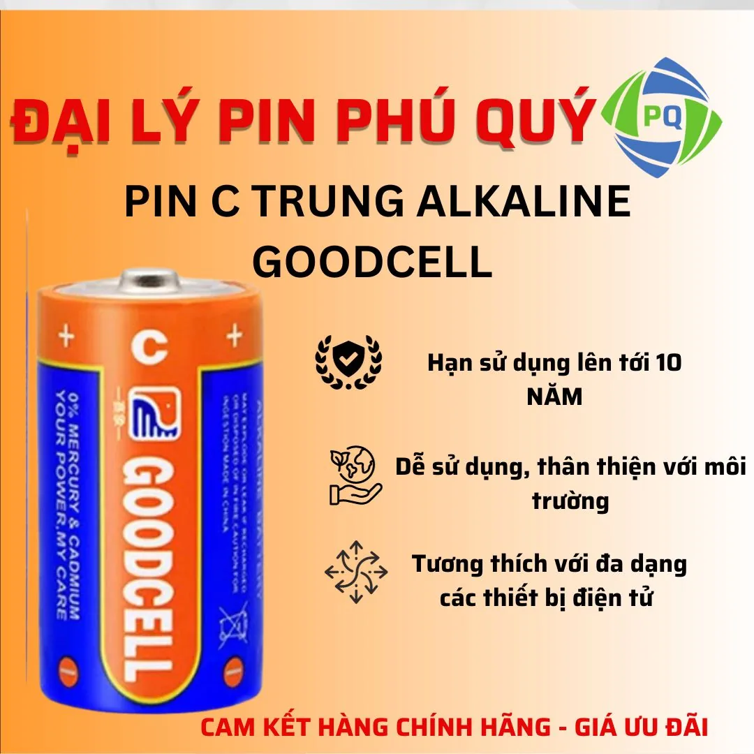 Pin C Goodcell Lr14 Vỉ 2 viên (Pin đại) - Pin Phú Quý
