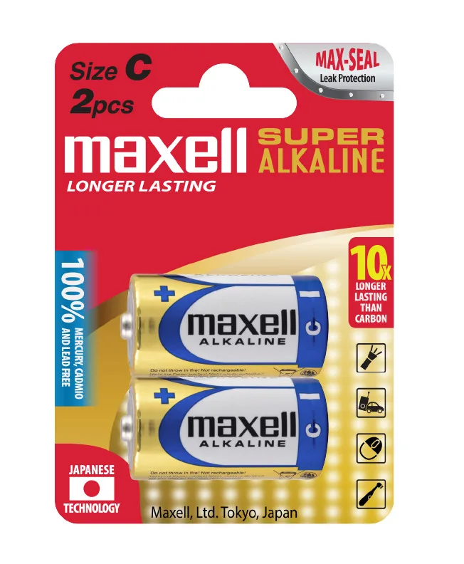 Pin C Maxell Alkaline LR14 ( Pin trung) - Pin Phú Quý
