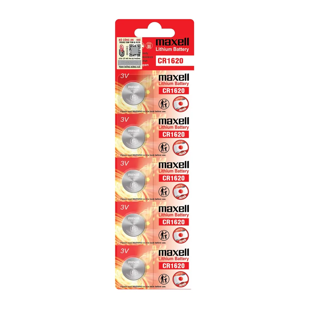 Pin Cr1620 maxell vỉ 5 chính hãng