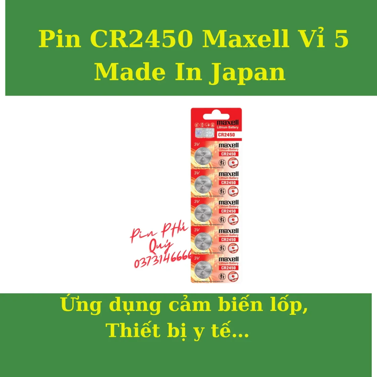 Pin maxell cr2450 chính hãng vỉ 5 viên