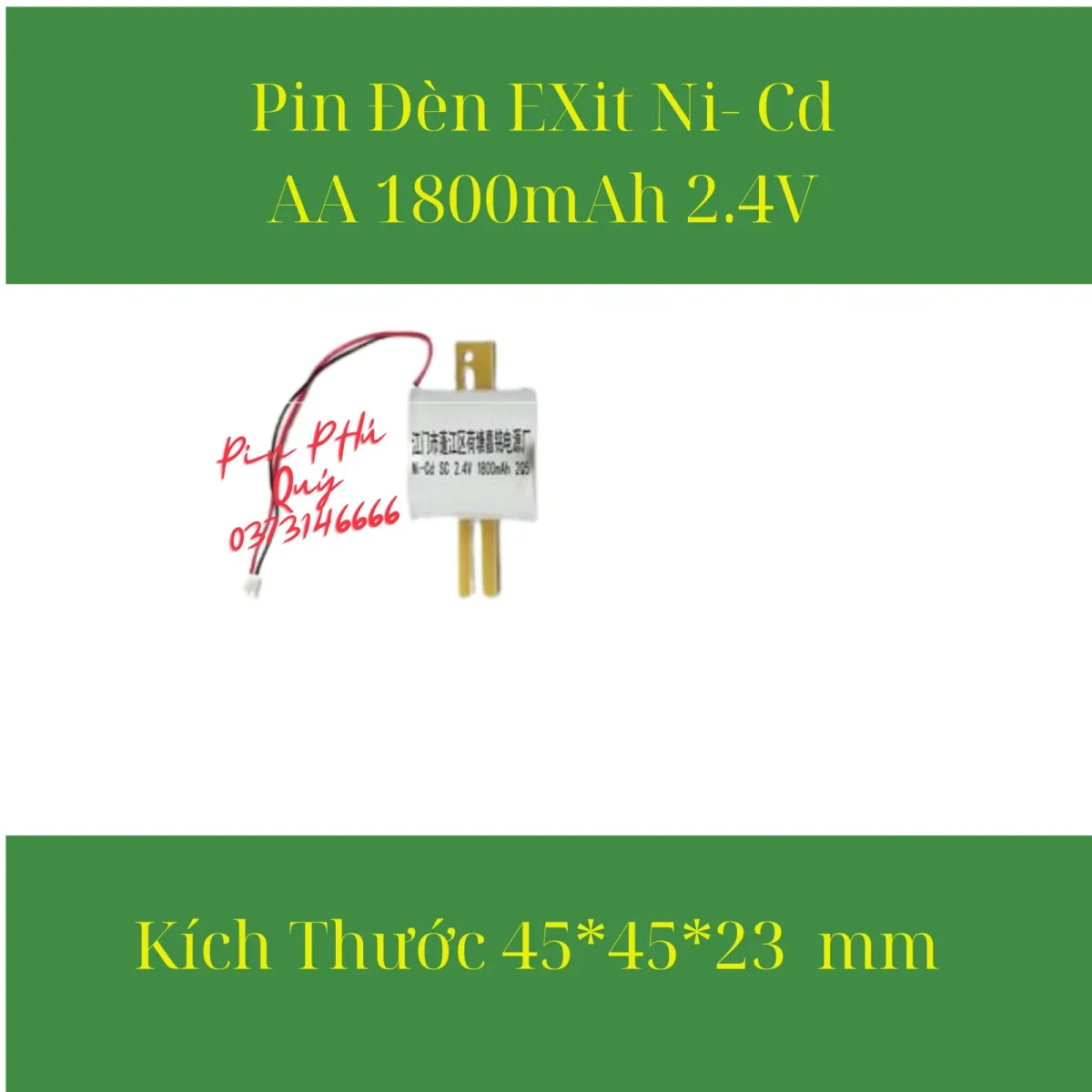 Pin Đèn Exit Ni – Cd sc 1800mAh 2.4V - Pin Phú Quý