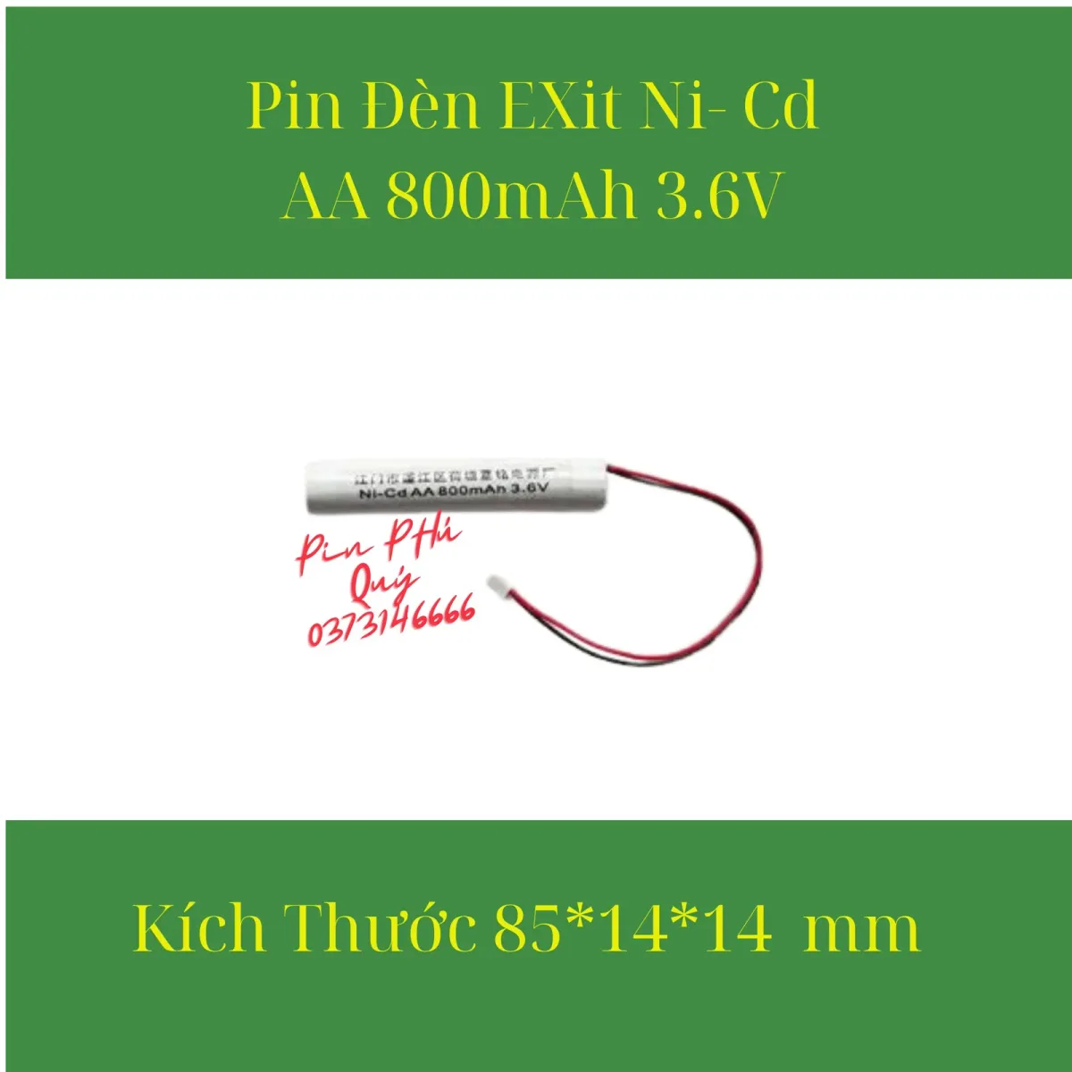 Pin Đèn Exit Ni – Cd sc 800mAh 3.6V - Pin Phú Quý