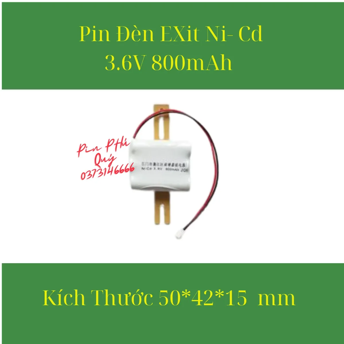 Pin Đèn Exit Ni – Cd sc 800mAh 3.6V - Pin Phú Quý