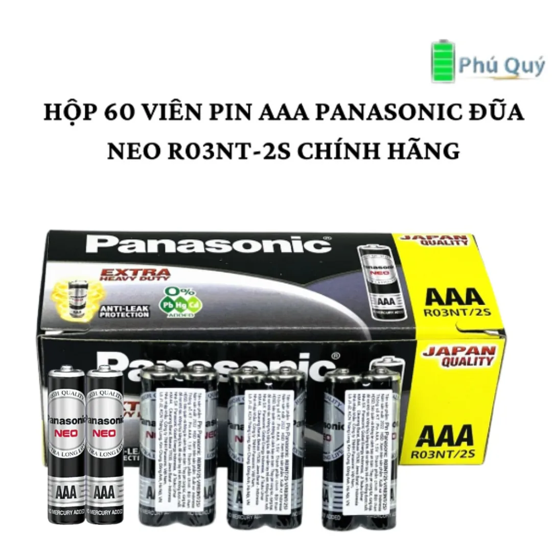 Pin điều khiển Tivi, Pin điều khiển máy lạnh, Pin Remote 1.5v AAA Panasonic NEO R03NT/2S - Pin Phú Quý