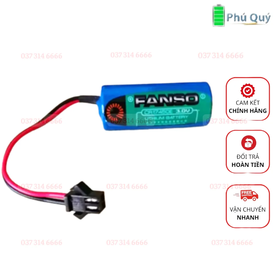Pin đồng hồ nước FANSO CR17450E lithium 3v 4/5A 2200mAh (ZẮC ĐEN) chính hãng - Pin Phú Quý