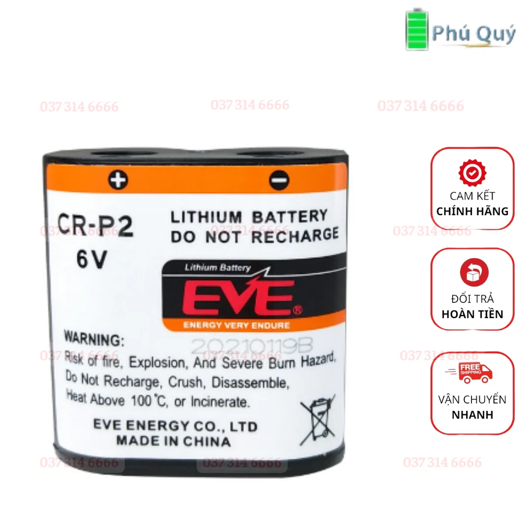 Pin EVE lithium CR-P2 6V cho cảm biến vòi hồng ngoại camera nhà vệ sinh thông minh 2CP4306 - Pin Phú Quý