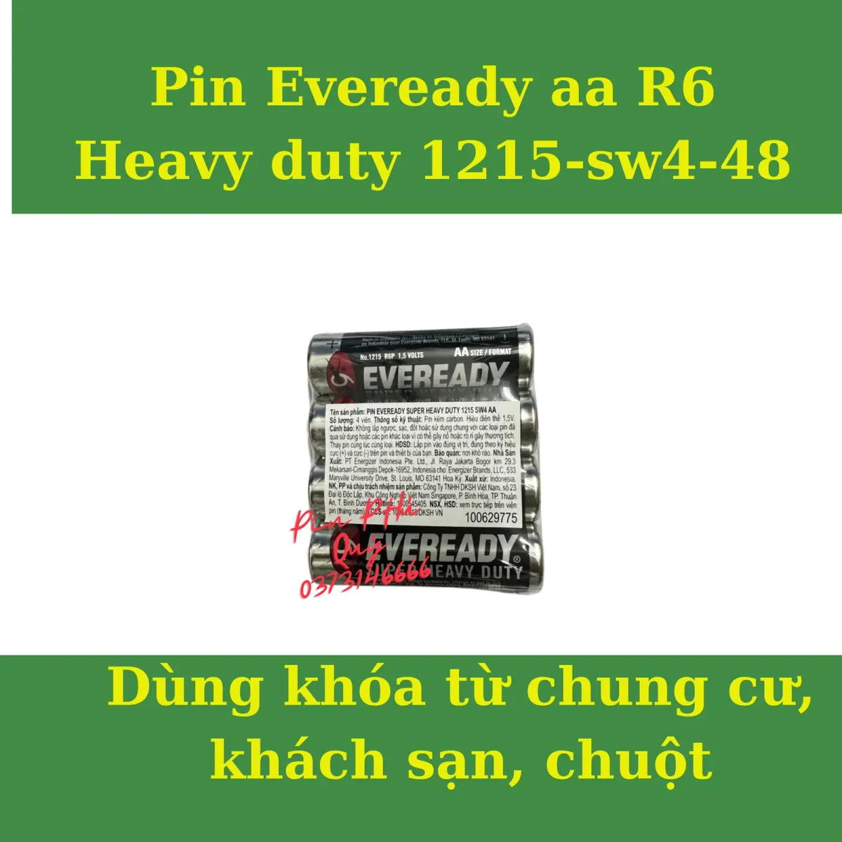 Pin Eveready Super Heavy duty 1215 SW4 AA - Pin Phú Quý