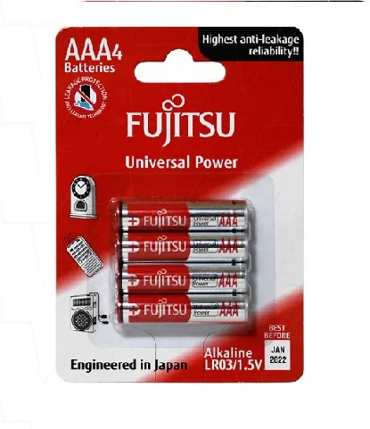 Pin đũa AAA LR03 Fujitsu Alkaline LR03/4B 1.5V vỉ 4 viên - Pin Phú Quý