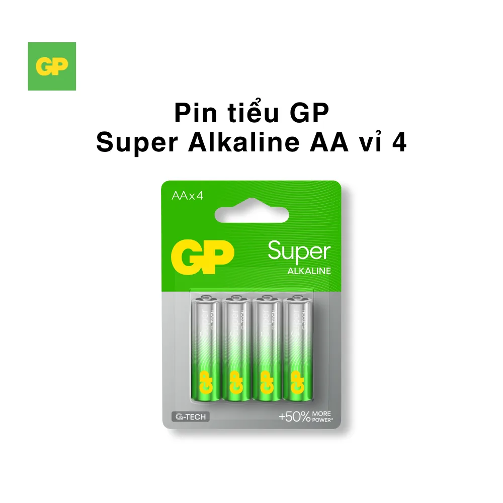 Pin AA Alkaline GP 15A-2U4 vỉ 4 viên 1,5v - Pin Phú Quý