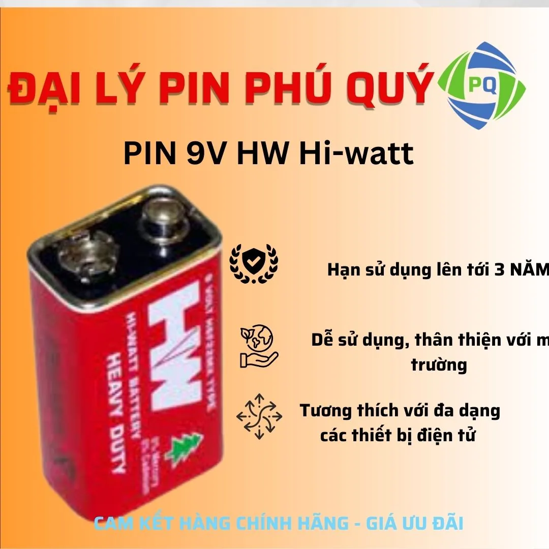 Pin Hi-Watt 9v Hàng Chính Hãng - Pin Phú Quý