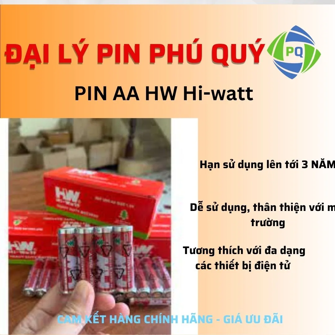 Pin Hi-Watt AA Cacbon 1.5v Hàng Chính Hãng - Pin Phú Quý