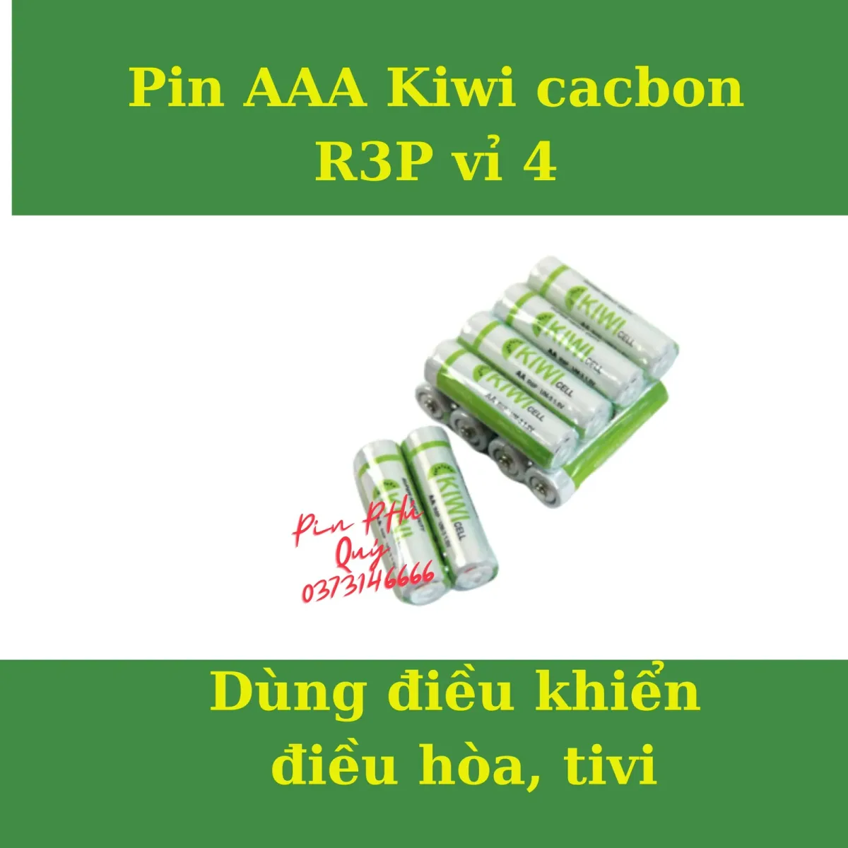 Pin KiWi AA Heavy Duty R6P gói 4 viên chính hãng - Pin Phú Quý