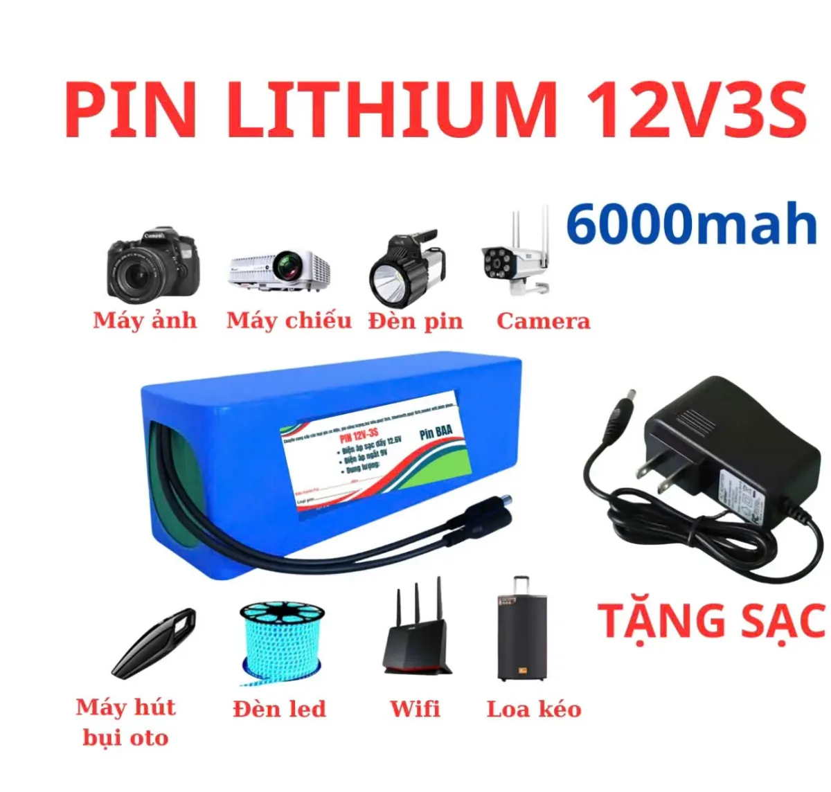 Pin lithium 12V 3S chính hãng, giá rẻ - Pin Phú Quý