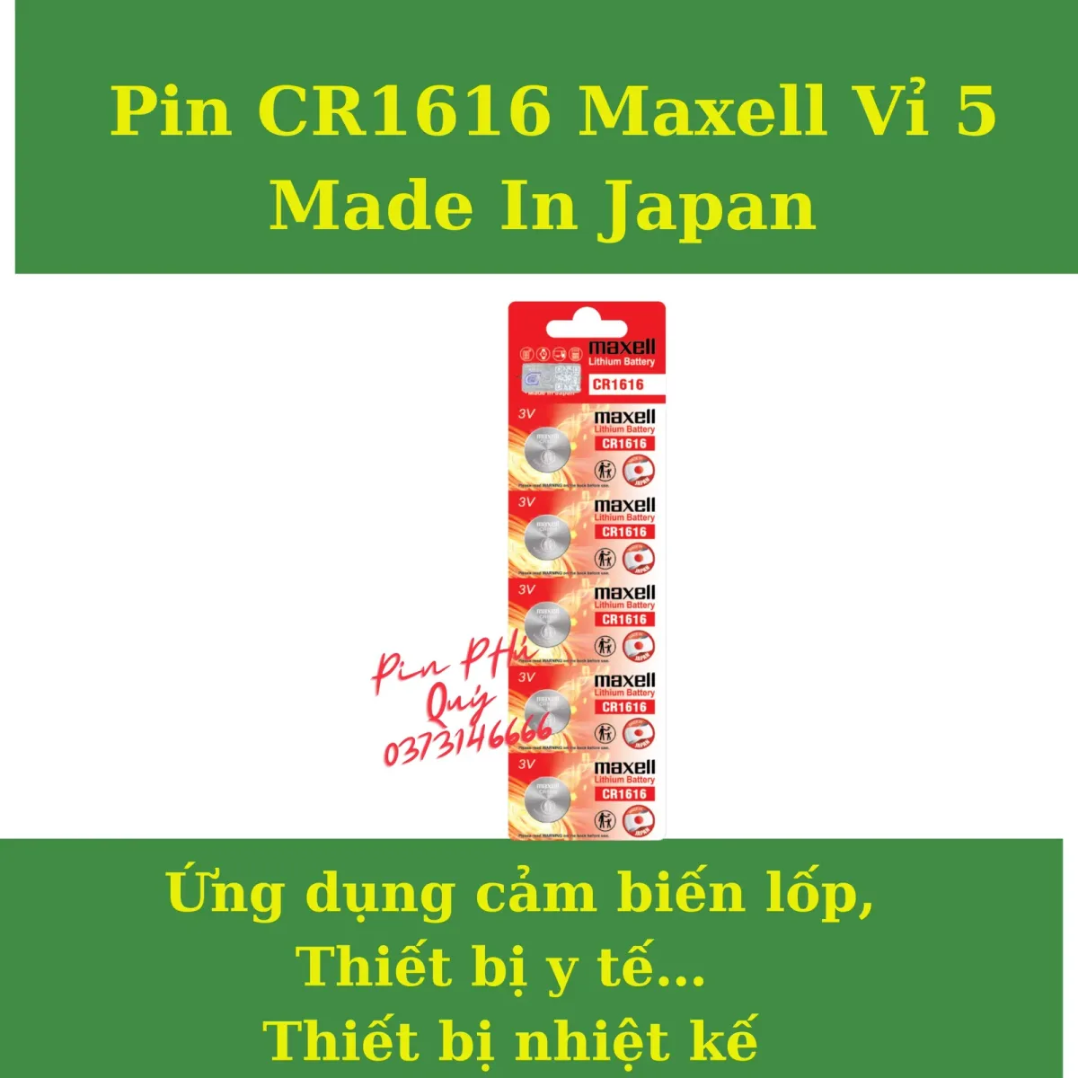 pin cr1616 maxell
