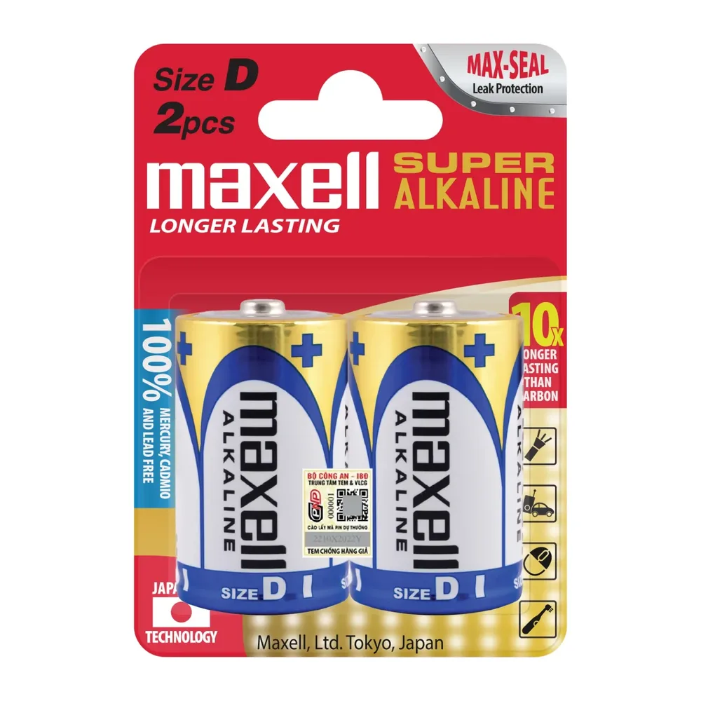 Pin Maxell D Alkaline LR20 (Pin đại) chính hãng