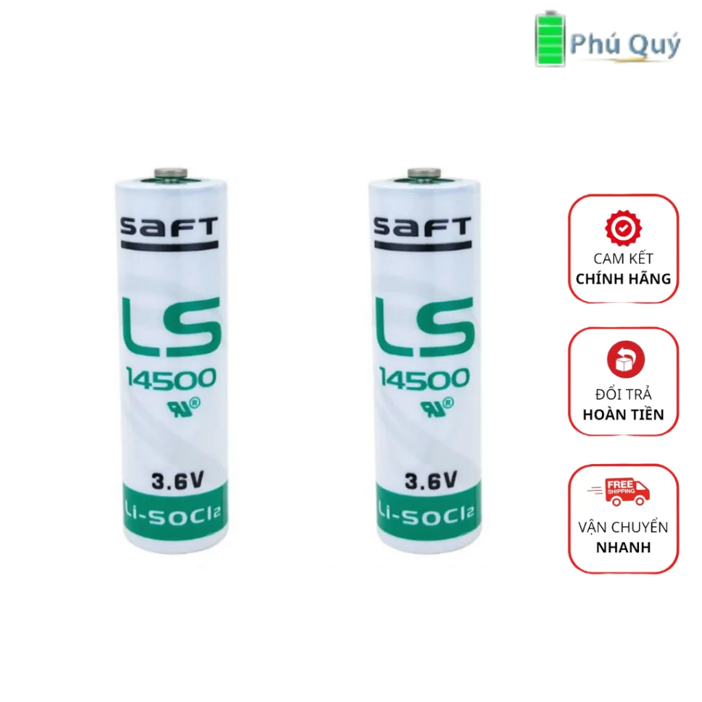 Pin máy đếm lượt người (khách) Saft LS14500 size AA lithium 3.6v 2600mAh _Made in Franc - Pin Phú Quý
